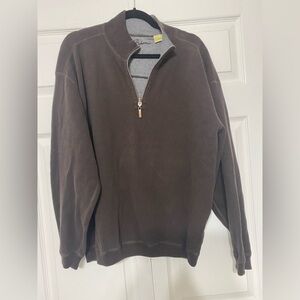 Tommy Bahama Men's Chocolate Zip-Up Sweater size L
